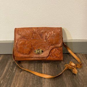 Vintage Women's G.E. Gomez 1950s Brown Leather Purse